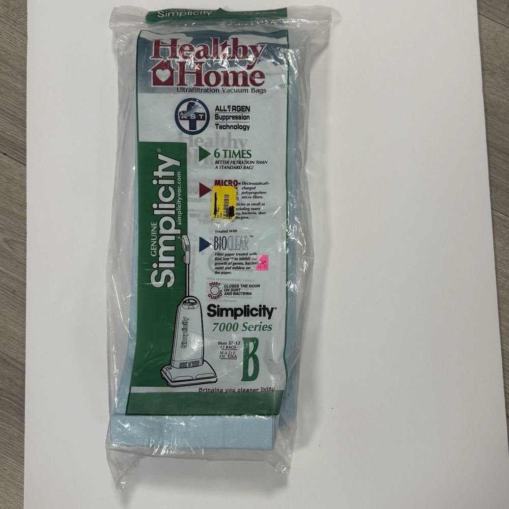 Simplicity Type "B" 7000 Series Vacuum Bags by Healthy Home 12 Bags S7-12